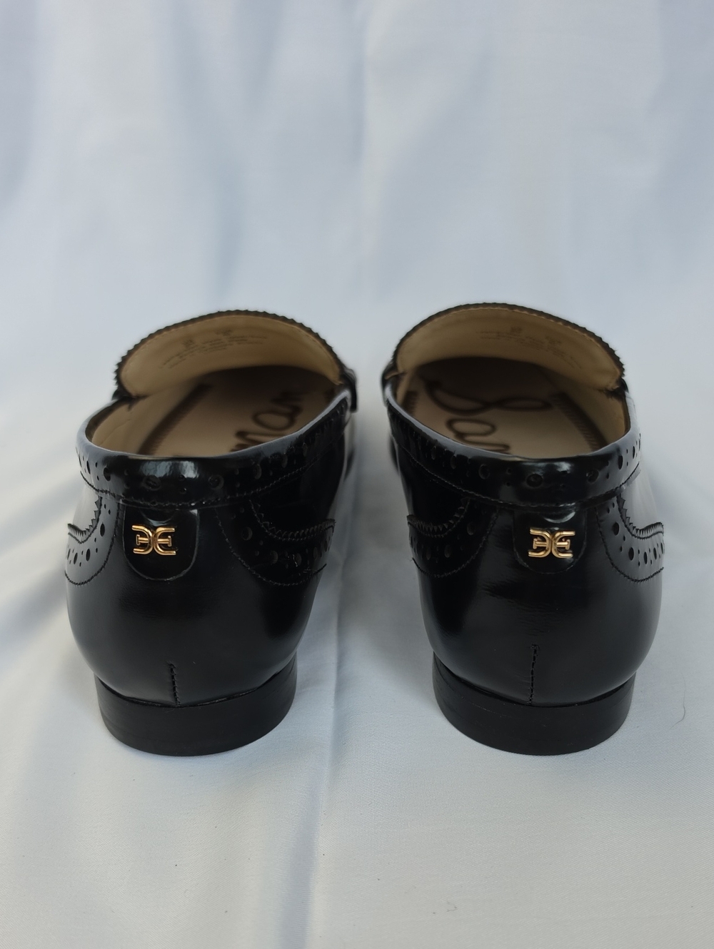 SAM EDELMAN Black Brown Liona Suede Two Tone Preppy Classic Slip On Loafers 9 - Picture 3 of 9